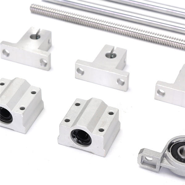 13pcs 400mm CNC Parts Optical Axis Guide Bearing Housings Aluminum Rail Shaft Support Screws Set