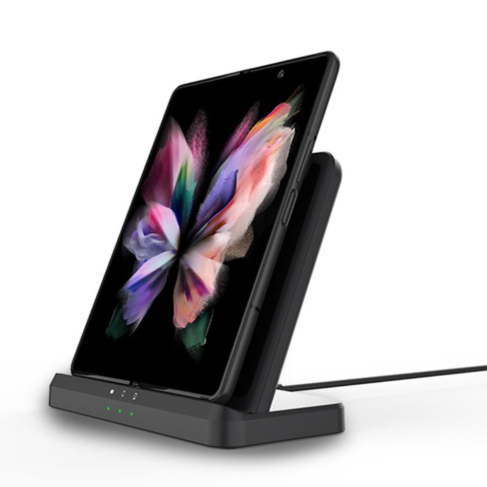 Q10b Wireless Charger, Fast Charging for Phones, Earphones & Smartwatches, 15W Max, QC3.0/PD, Black, Durable ABS
