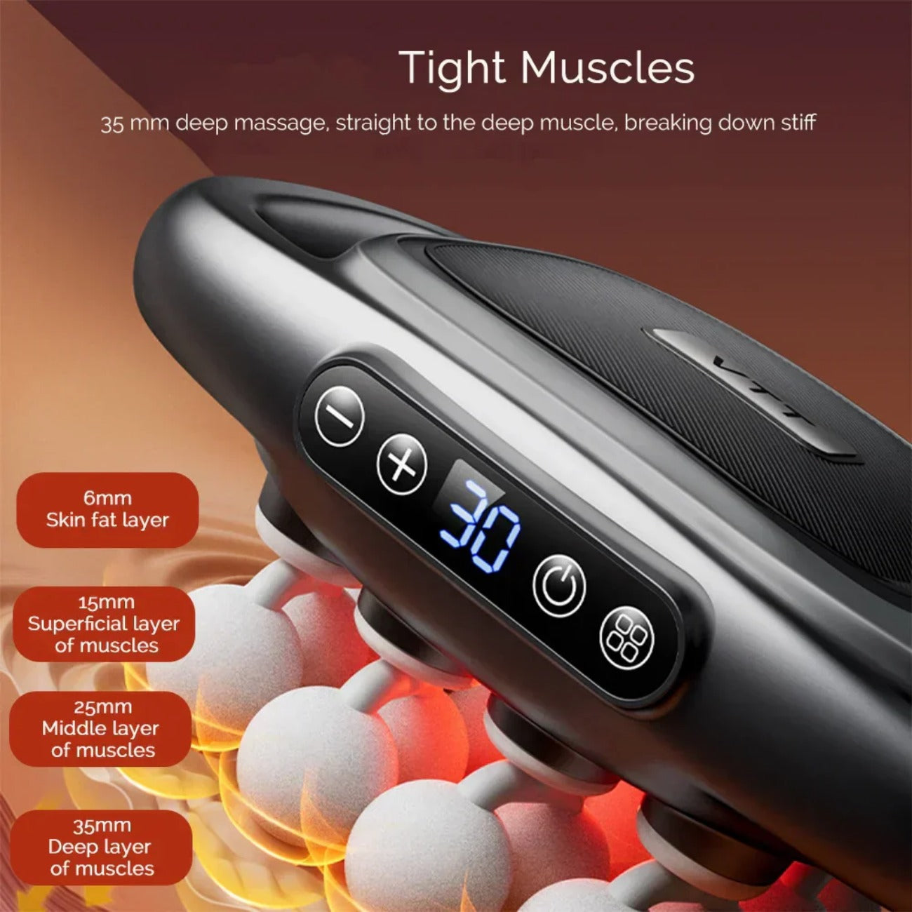 16-Head Body Massage Gun - Full Body Muscle Massager for Arms, Waist, Back, Thighs, Calves, Shoulders, and Feet