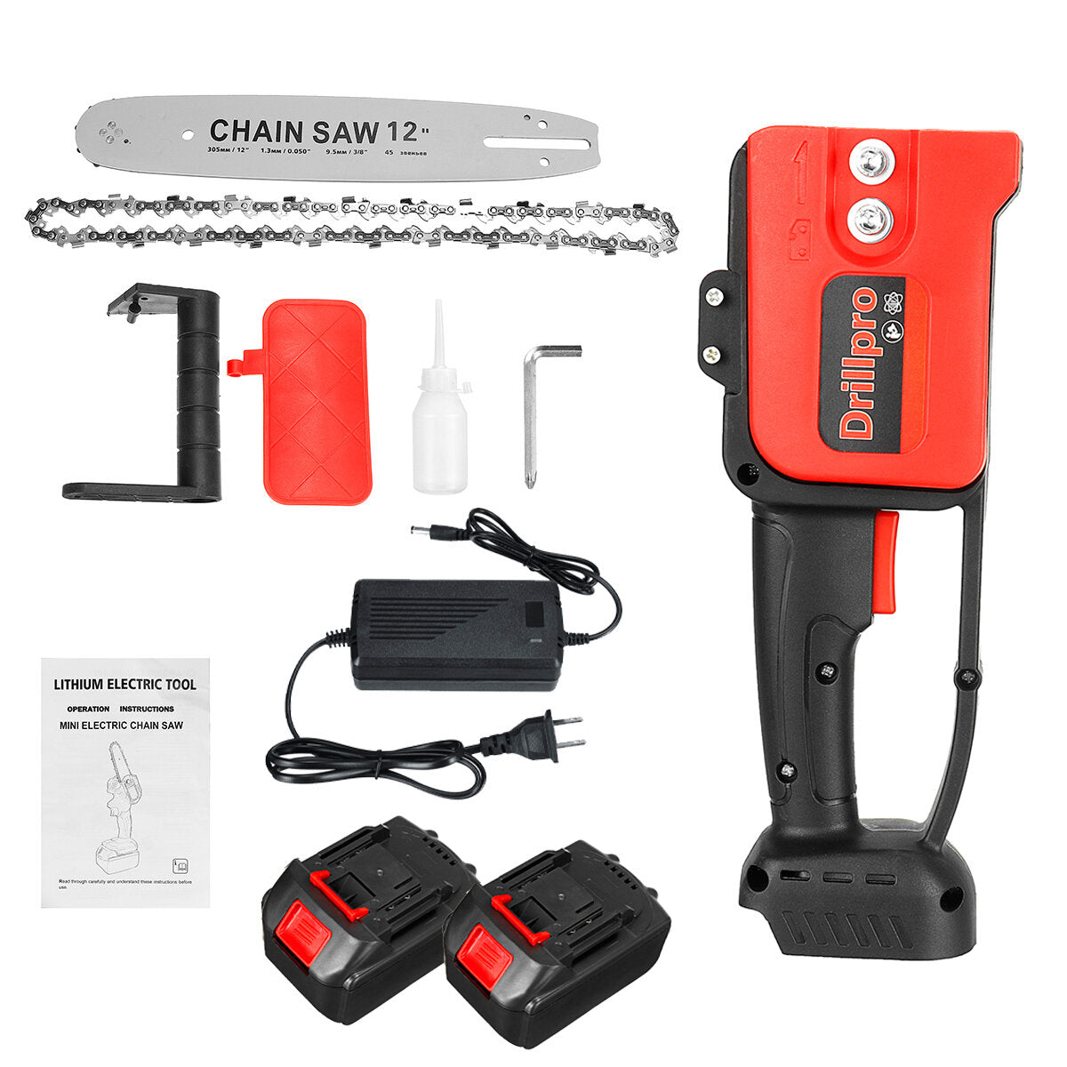12In 3200W Li-ion Battery Chainsaw Brushless Cordless Rechargable Chain Saws Wood Cutter