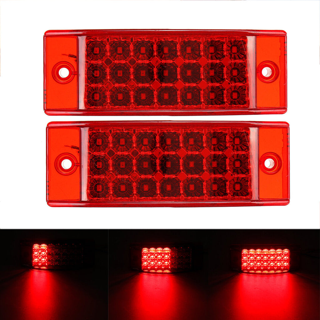 2PCS 21 LED Side Marker Lights Lamp for 12V 24V Truck Trailer Caravan Lorry Van