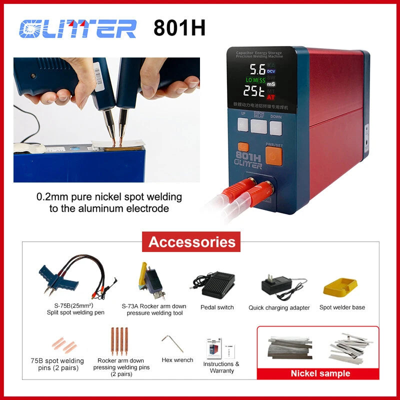 Dual-Mode Spot Welding Tool for Nickel-to-Nickel & Pure Nickel, High-Energy Double Pulse & Ultra-Low Internal Resistance