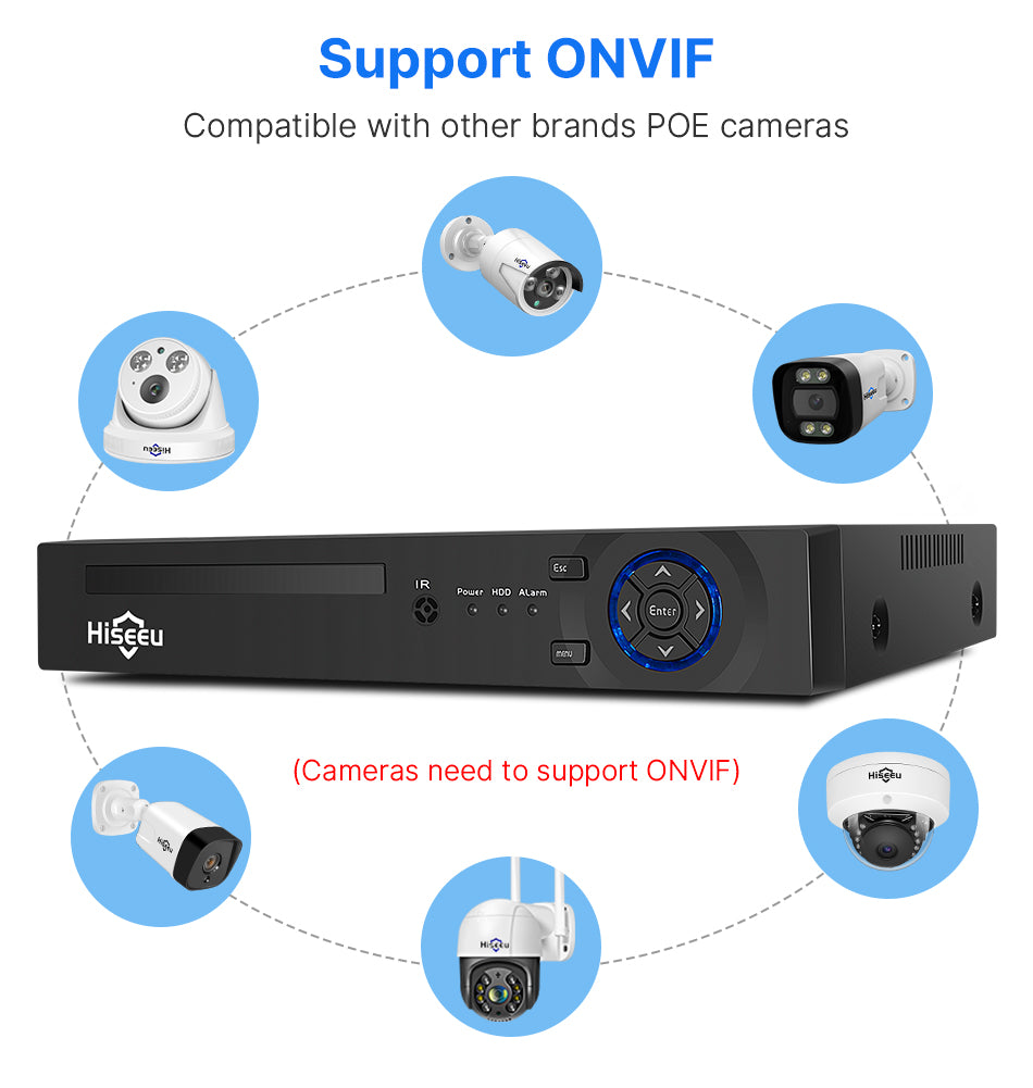 8CH PoE Security CCTV Camera System Set Colorful Night Vision 2-way Audio APP Remote Monitoring H.265 AI Face Detection IP66 Waterproof Outdoors IP Camera NVR Set