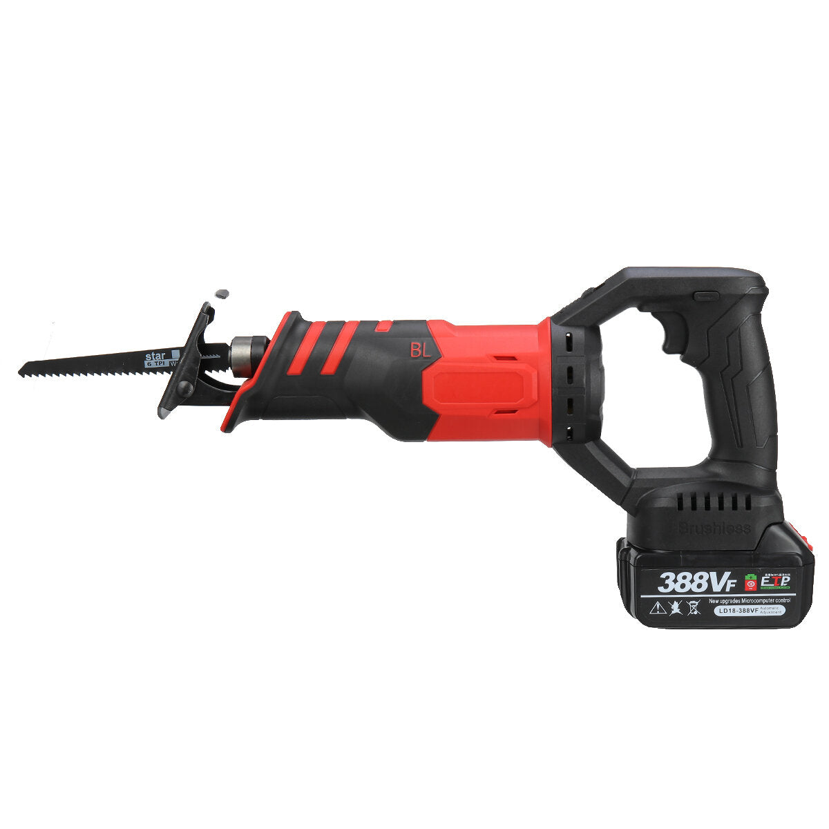 388VF 3000W Brushless Electric Reciprocating Saw Adjustable Three Orientations Modes Cutting Saw Portable Cordless Power Tools