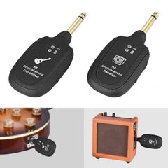 4 Channels Guitar Pickup Wireless System Transmitter Receiver Built-In Rechargeable Lithium Battery + Micro USB Cable