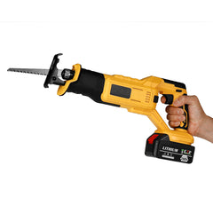 Cordless Electric Reciprocating Saw Variable Speed Metal Wood Cutting Tool W/ None/1/2pcs Battery & 4 Blades
