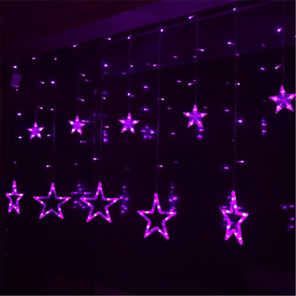 Multi 3.5M 100SMD Five-Pointed Star LED String Curtain Lights Xmas Wedding Decor 220V
