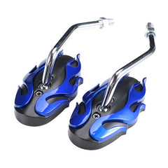 8mm 10mm Motorcycle Flame Rear View Mirrors