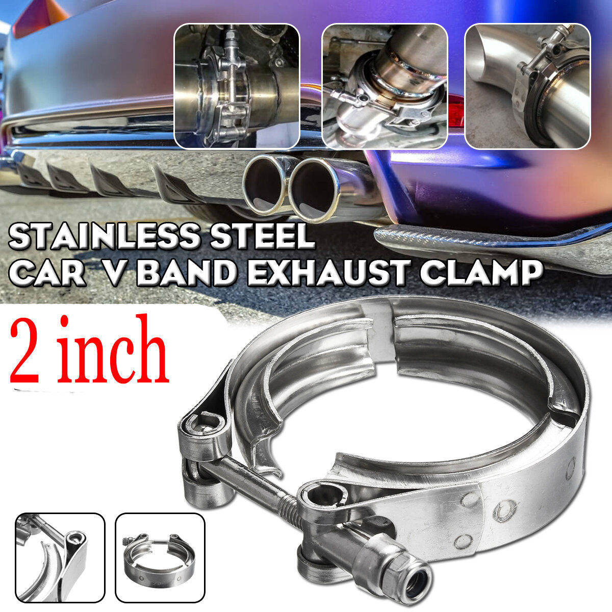Universal Car Hose Clamp V Band Exhaust Muffler Clamp 2 inch 4 inch 304 DE