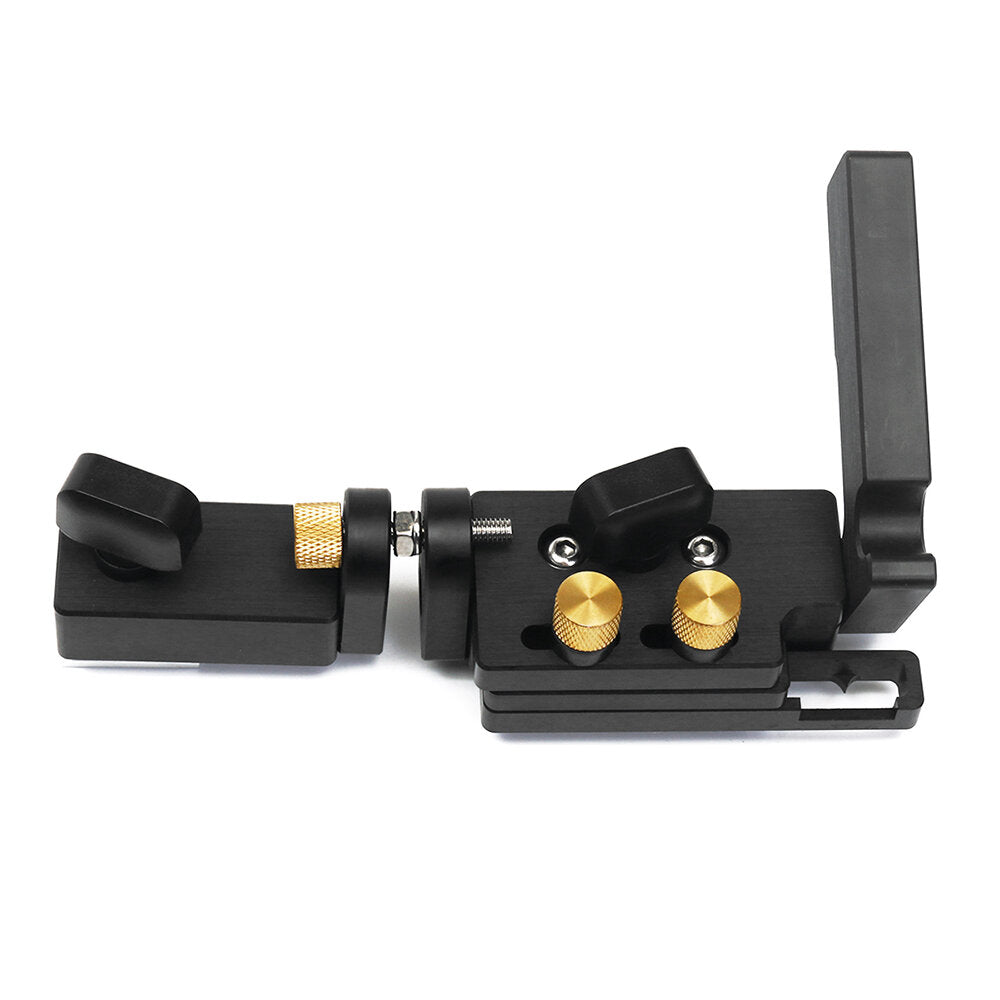 Adjustable Black Aluminum Miter Stop for Woodworking - Sturdy Flip Stop with 10mm Micro-Adjustment, T-Track Compatible