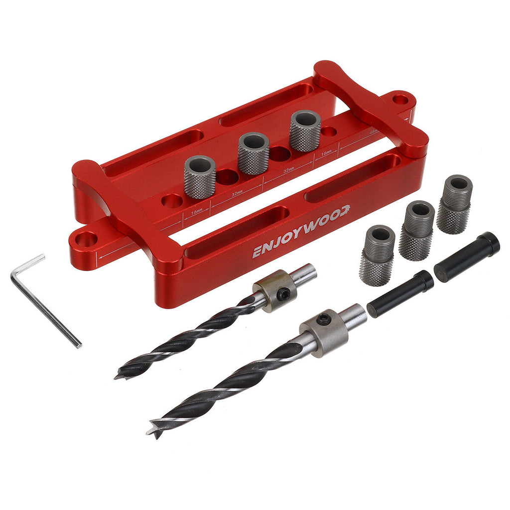 Self-Centering Doweling Jig for Woodworking - Metric & Inch Dowel Punch Locator Drilling Tool