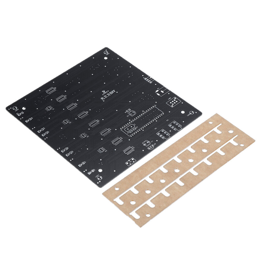 DIY Square 8x8x8 3D Light Electronic Cube Kit Blue Red LED Spectrum Board