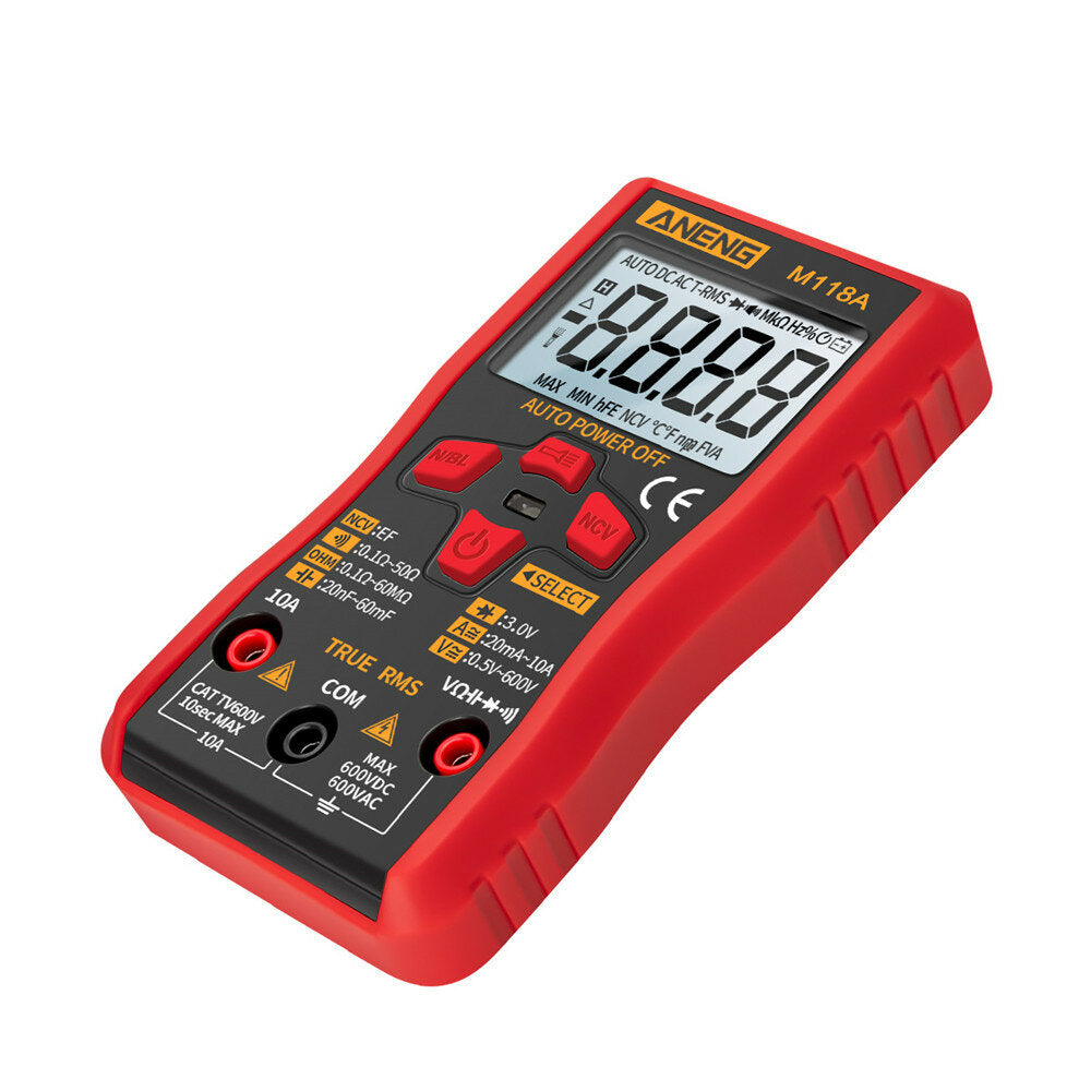 Digital Mini Multimeter Tester Auto Multimeter True Rms Transistor Meter with NCV Data Hold 6000 Counts Flashlight