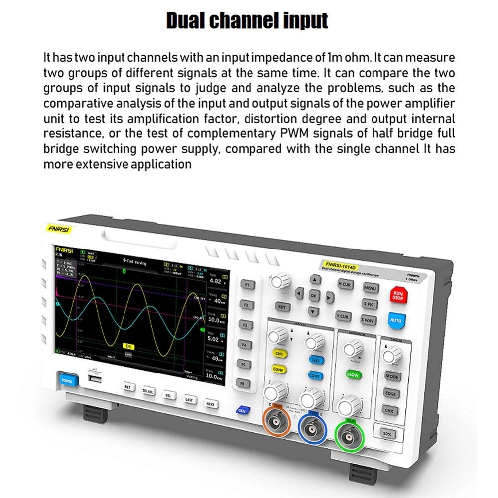 7 Inch TFT LCD Display Screen 2 In 1 Dual Channel Input Storage Oscilloscope Digital Signal Generator