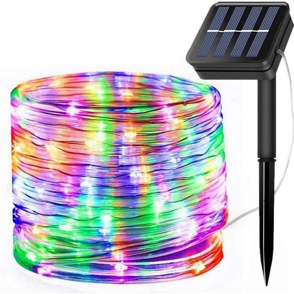 12m 50LED 8 Modes Solar String Lights Fairy Strip Yard Party Wedding Decor Colorful Waterproof