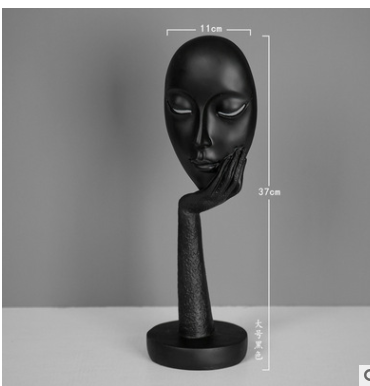 Nordic Sandstone Mask Abstract Handicraft Face Mask Environmental Protection Sanitation Statue Sculpture Artwork