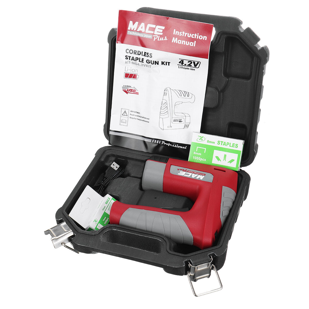 4.2V USB Rechargeable Wireless Electric Nail Guns Staple Nailer Portable Nail Stapler Tool For DIY Home Decor