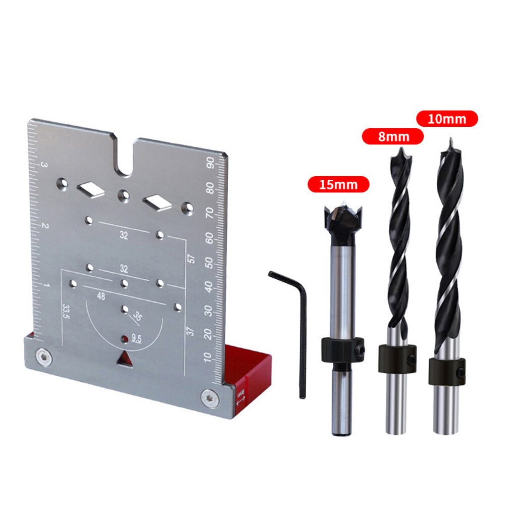 3-in-1 Punch Locator Board for Marking, Positioning & Line-Drawing - Durable Aluminum Alloy, Portable for Woodworking