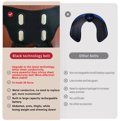 EMS Buttocks Trainer with Remote Control - USB Rechargeable Slimming Bandage for Men & Women, 10 Modes & 30 Levels