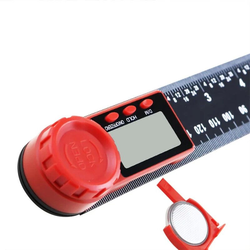Multi-Angle Measurement Tool with Locking Knob, LCD Display, Auto Power Off, and Versatile Functions - 0-360° Goniometer