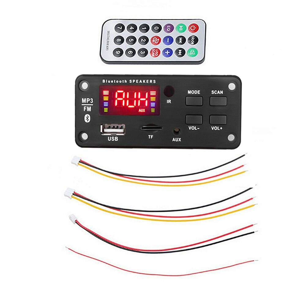 Bluetooth 5.0 MP3 Audio Decoder Board Module Wireless Car USB MP3 Player TF Card Slot USB FM Remote Controller Decoding Board