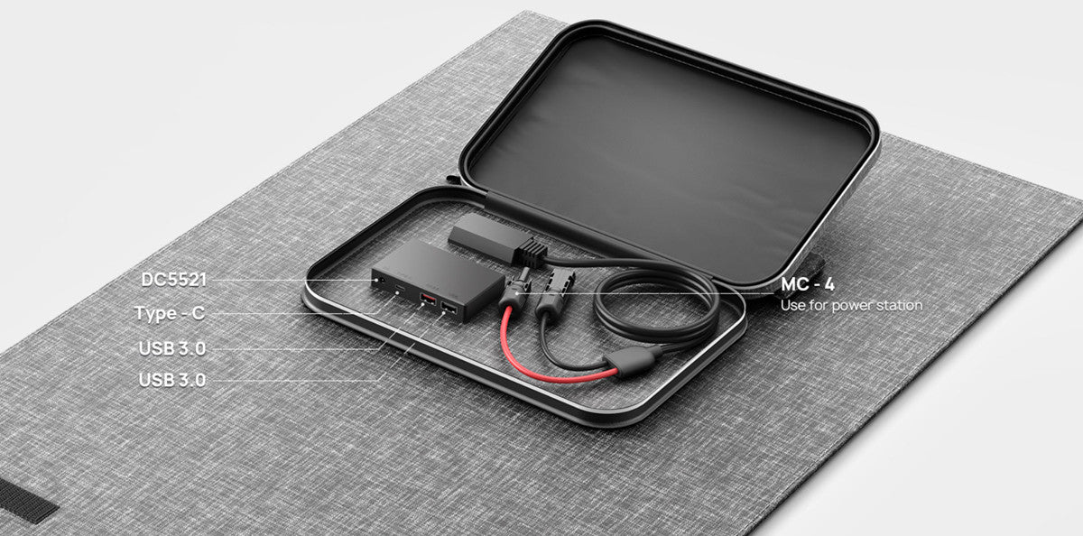 Portable Solar Panels 100 Watt Foldable Mono Cell Solar Charger with USB DC Outputs IP65 Waterproof Solar Panel for RV Outdoor Camping