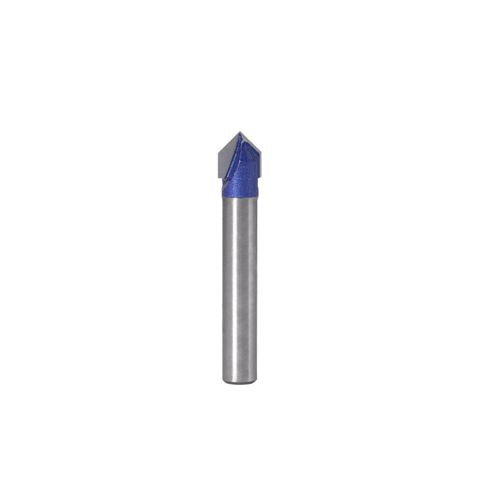6mm Shank 90 Degree V Type Groove Flush Trim Router Bit Chuck Trimming Engraving Milling Cutter
