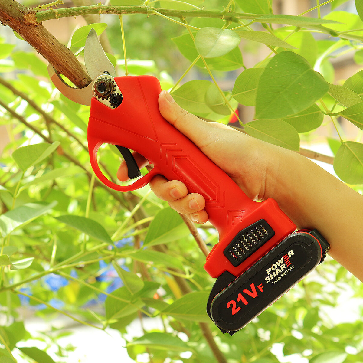 21V Wireless 25mm Rechargeable Electric Scissors Branch Pruning Shear Tree Cutting Tools