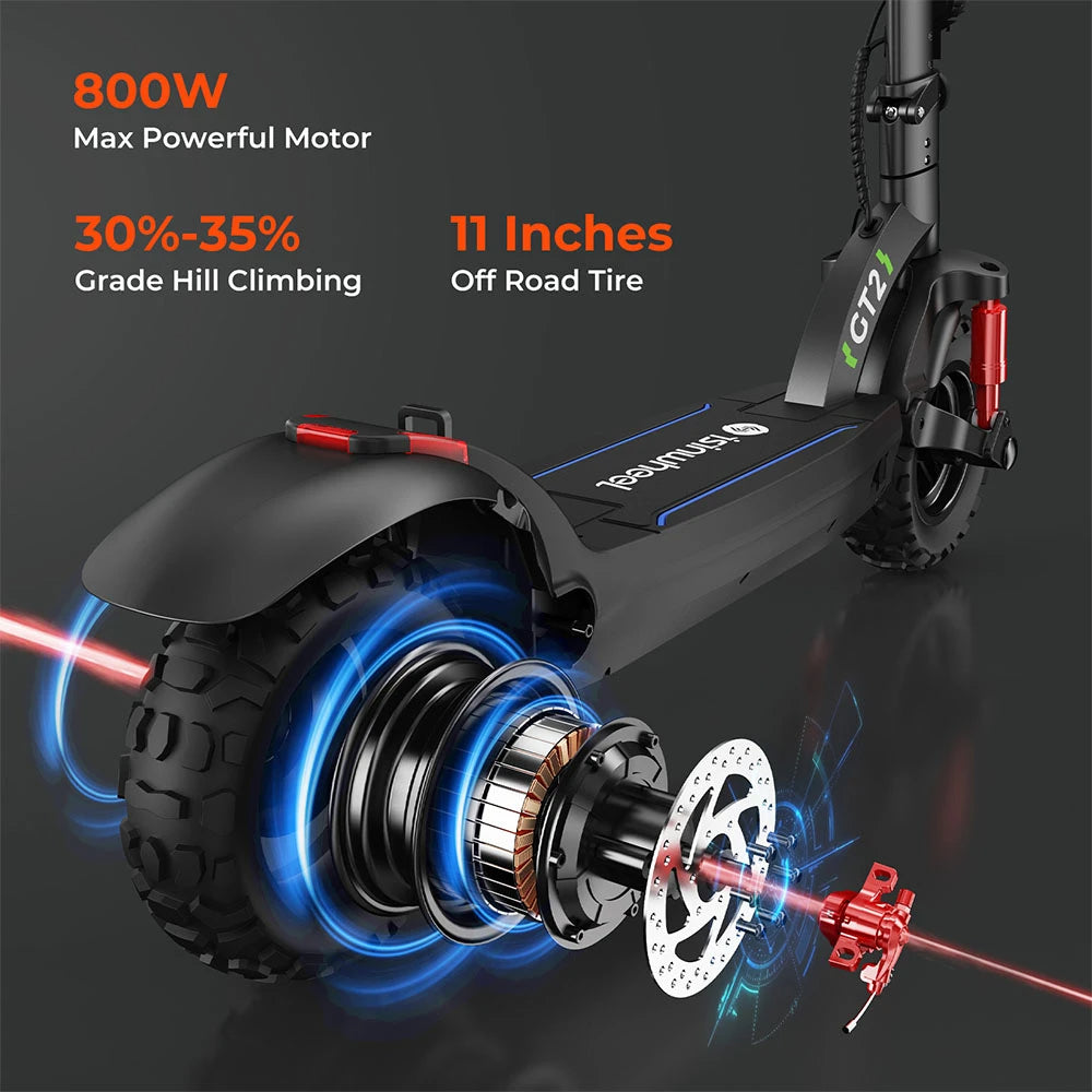 48V 15Ah Electric Scooter, 800W Motor, 11 Inch Folding Moped E-Scooter, Top Speed 25KM/H, 45KM Mileage Range, 150KG Max Load for Adults