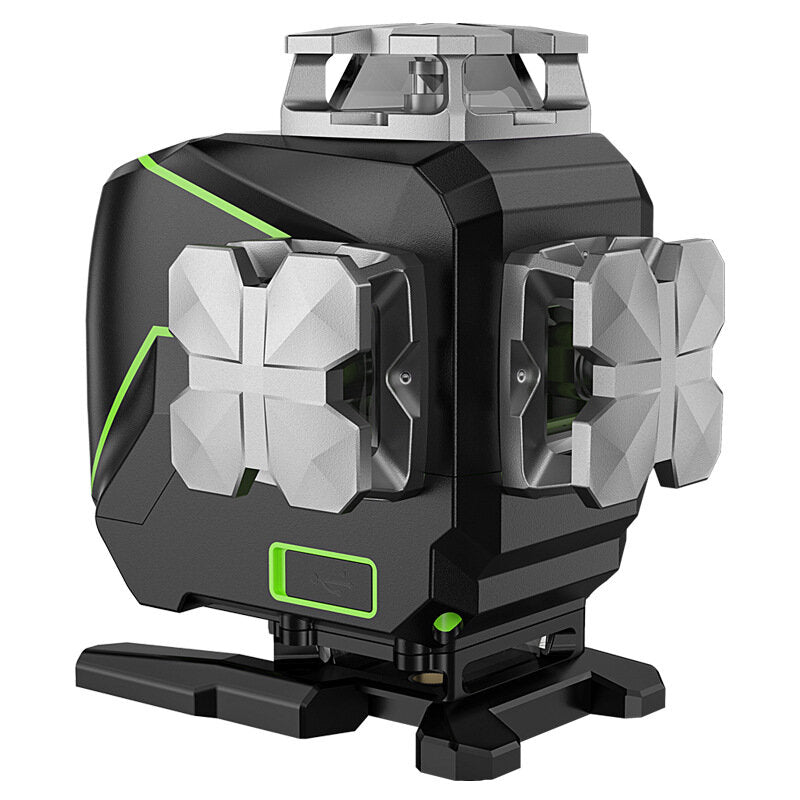 16 lines 4D Cross Line Laser Level Bluetooth & Remote Control Functions Green Beam with Hard Carry Case