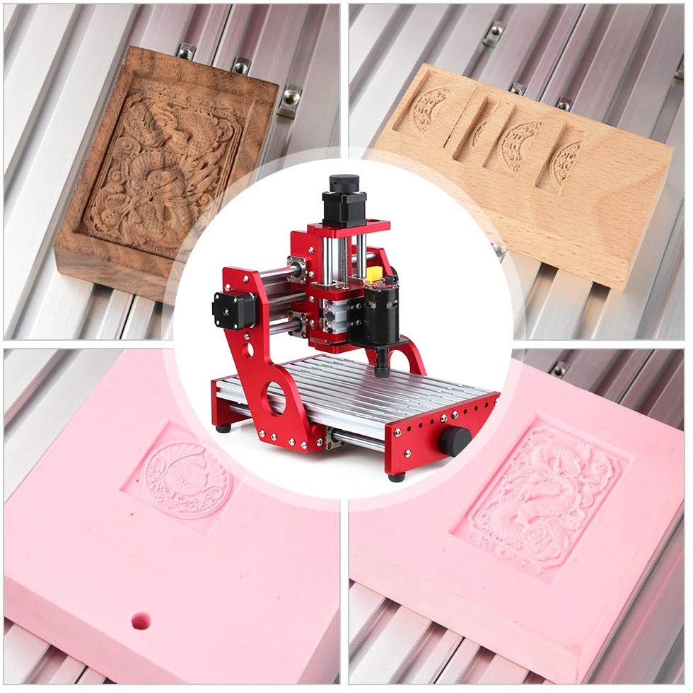 Red 1419 3 Axis Mini DIY CNC Router Engraving Machine Standard Spindle Motor Wood Carving Milling Woodworking Engraver