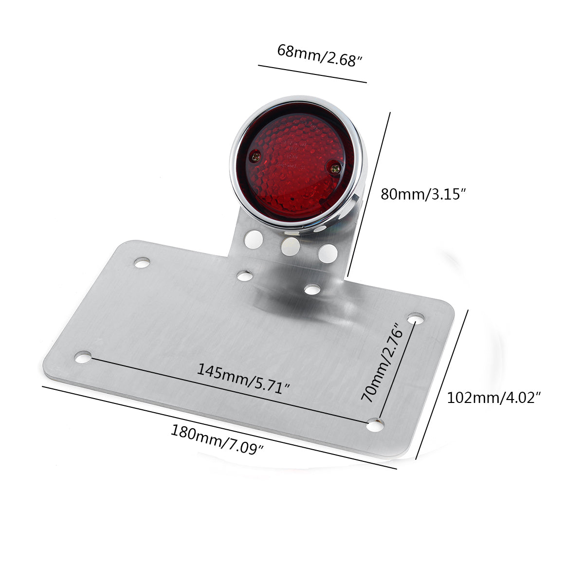 12V Motorcycle License Plate With Tail Light Rear Brake LED Turn Signal Lights Stop Lamp Universal Stainless Steel