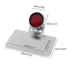 12V Motorcycle License Plate With Tail Light Rear Brake LED Turn Signal Lights Stop Lamp Universal Stainless Steel