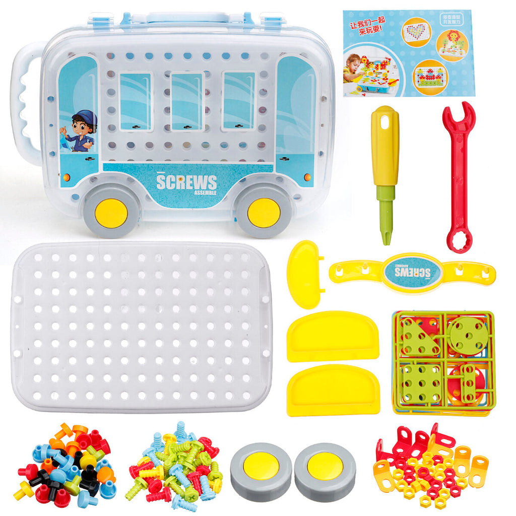 Children Electric Drill Screw Toys DIY Assembly Puzzle Kit Kids Educational Toys Gift