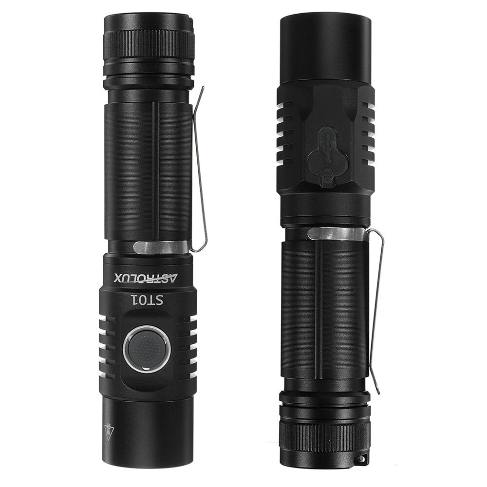 3500lm Compact EDC 21700 Flashlight 4 Modes Basic UI USB Rechargeable Ultra-bright Mini LED Torch Clip Pocket Light