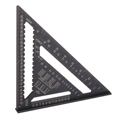 12-Inch Triangle Ruler - Versatile Protractor & Scriber Tool for Woodworking, Construction, Durable Aluminum Alloy, Metric/Imperial