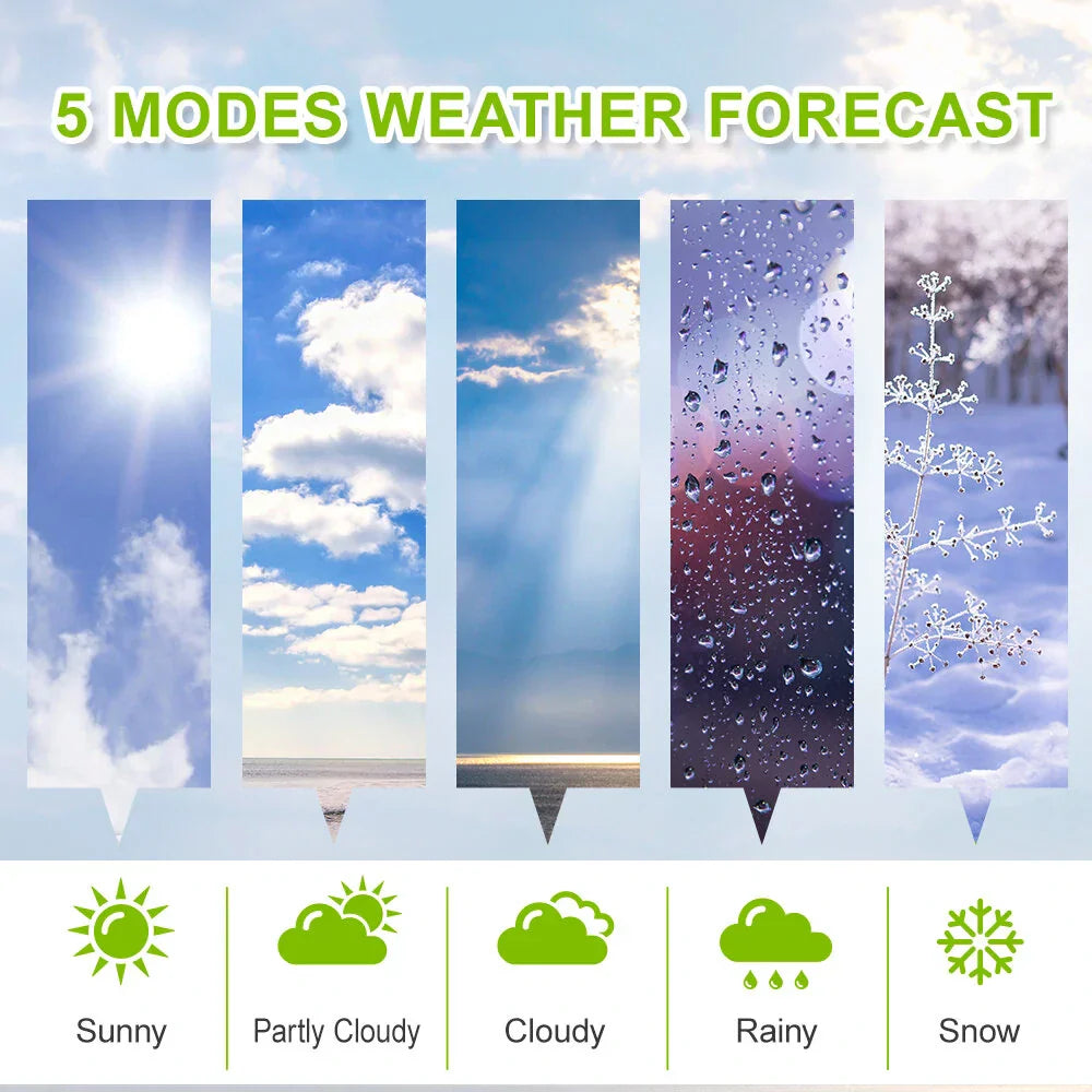 Weather Station Alarm Clock Wireless Indoor Outdoor Thermometer with Atomic Clock Forecast Station 3 Outdoor Sensors