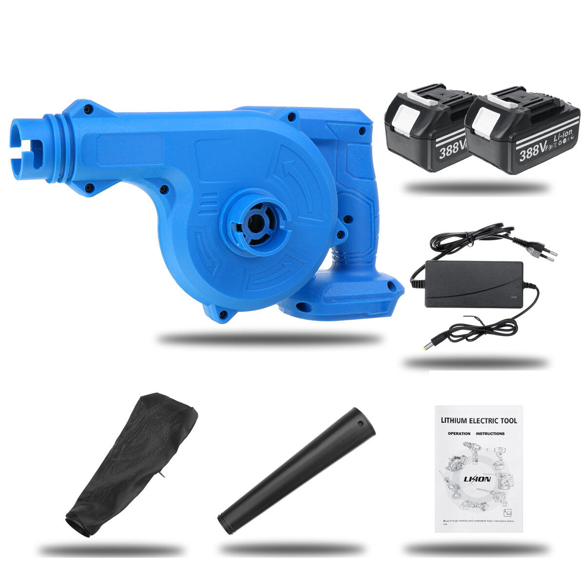 2 IN 1 1000W Cordless Electric Air Blower & Suction Handheld Leaf Computer Dust Collector Cleaner Power Tool