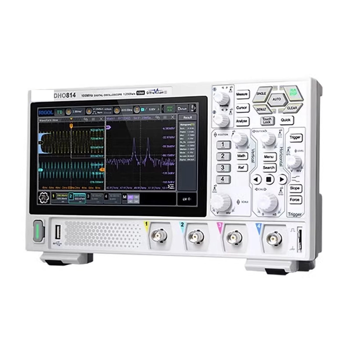 100MHz Digital Oscilloscope, 4 Channels, 12-Bit Resolution, 1.25GSa/s Real-Time Sampling & UltraHD Touchscreen