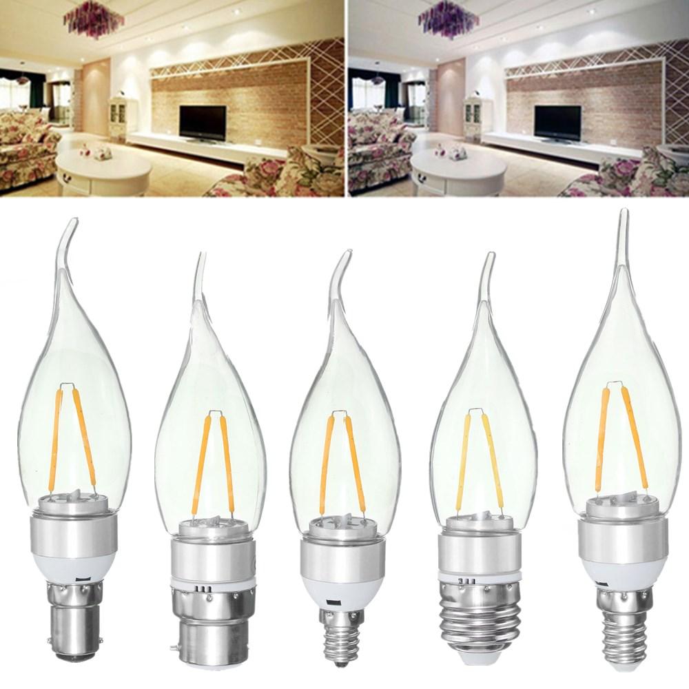 Non-Dimmable 2W Sliver Pull Tail Incandescent Candle Light Bulb 220V
