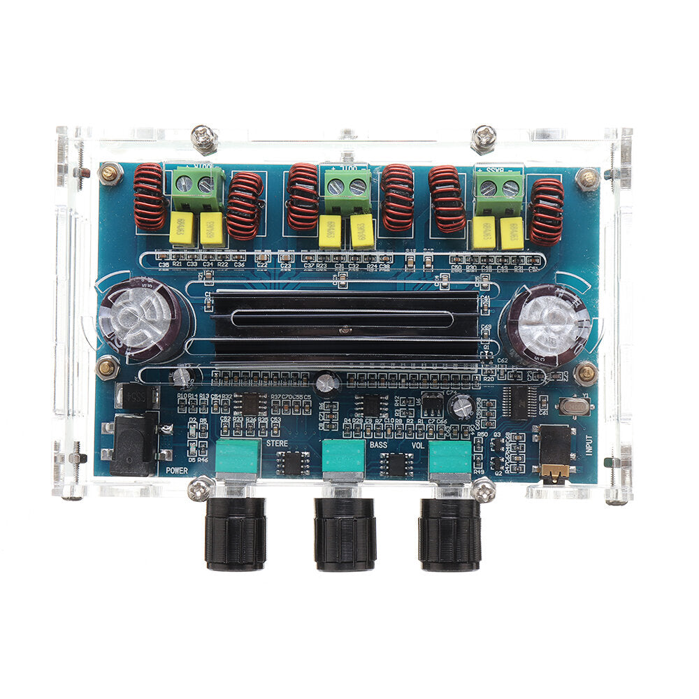 Digital Audio Amplifier Board Bluetooth 5.0 2.1 Channel Audio Bass Subwoofer Stereo 50Wx2+100W Home Theater
