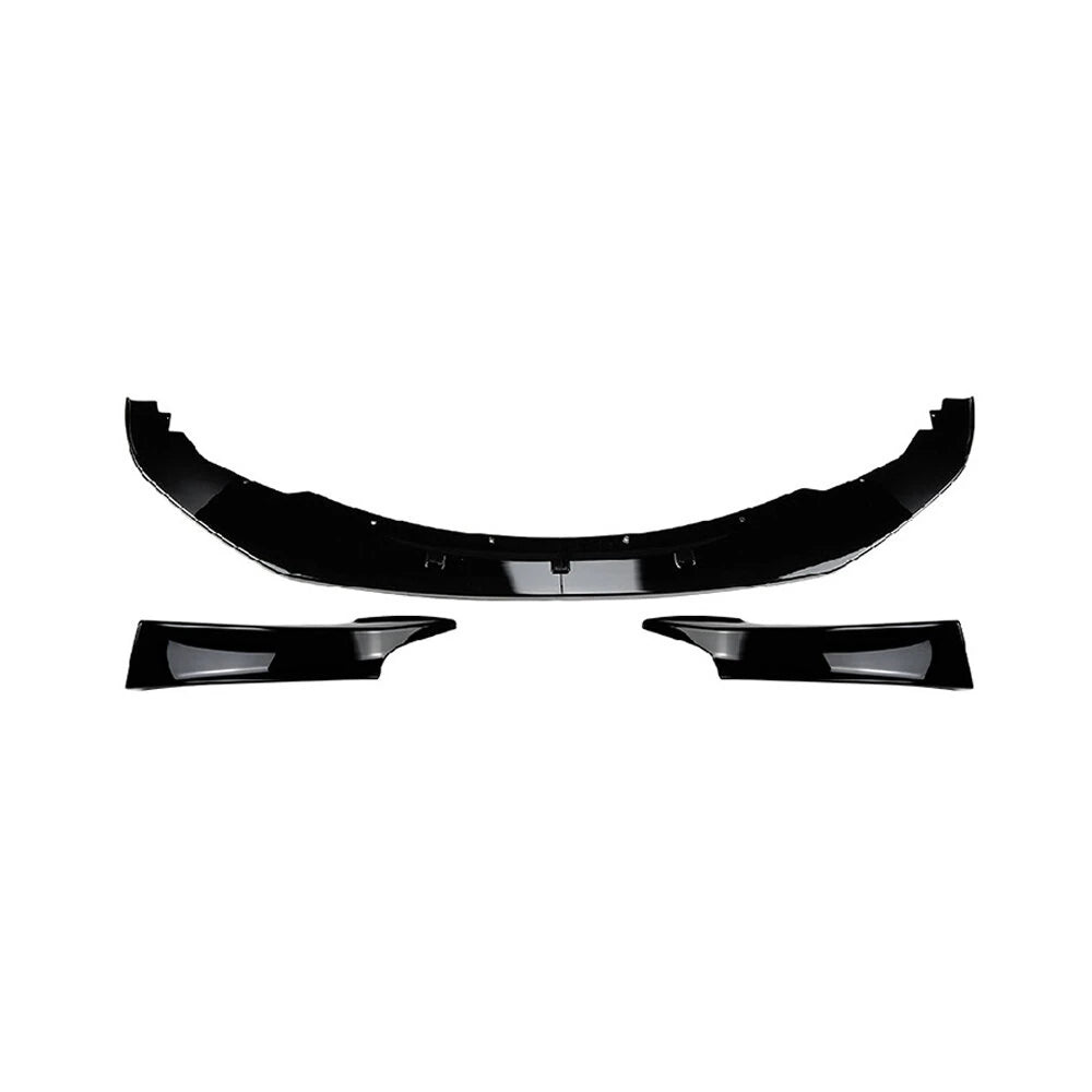 Car Front Bumper Lip + Front Corner Spoiler Splitter Modification Kit Glossy Black for BMW 1 Series F20 F21 Early M-Sport 2012-2014