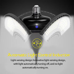 E27 Light Sensor LED Bulb  Deformable Folding Garage Lamp Warm White Indoor Outdoor Lighting AC220V