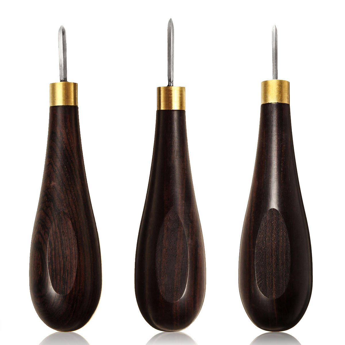 Leather Craft Tool Diamond Stitching Awl Ebony Blackwood Handle Leather Craft Sewing Awl Kit