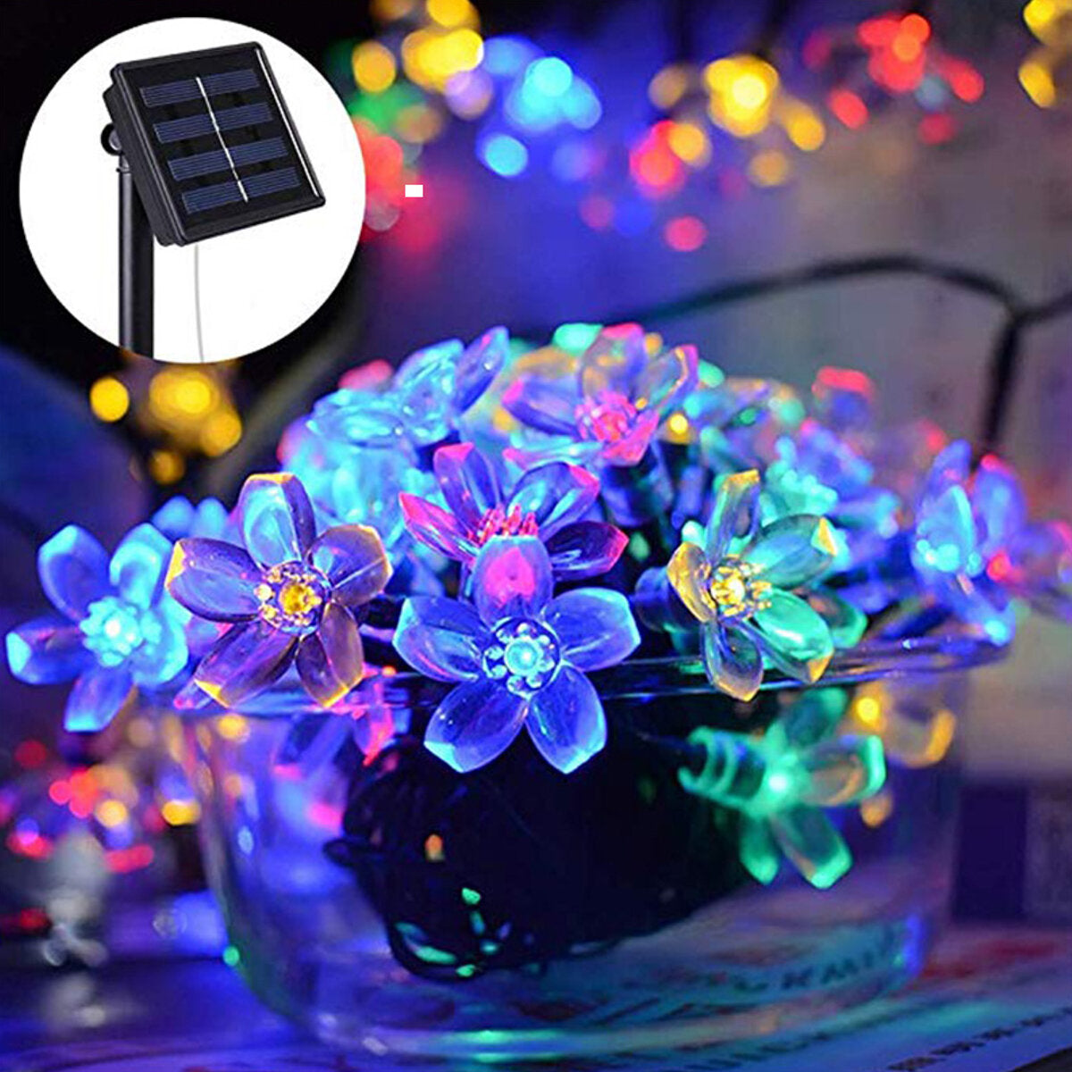 Solar LED String Christmas Blossom Lights Party Lamp 8 Mode