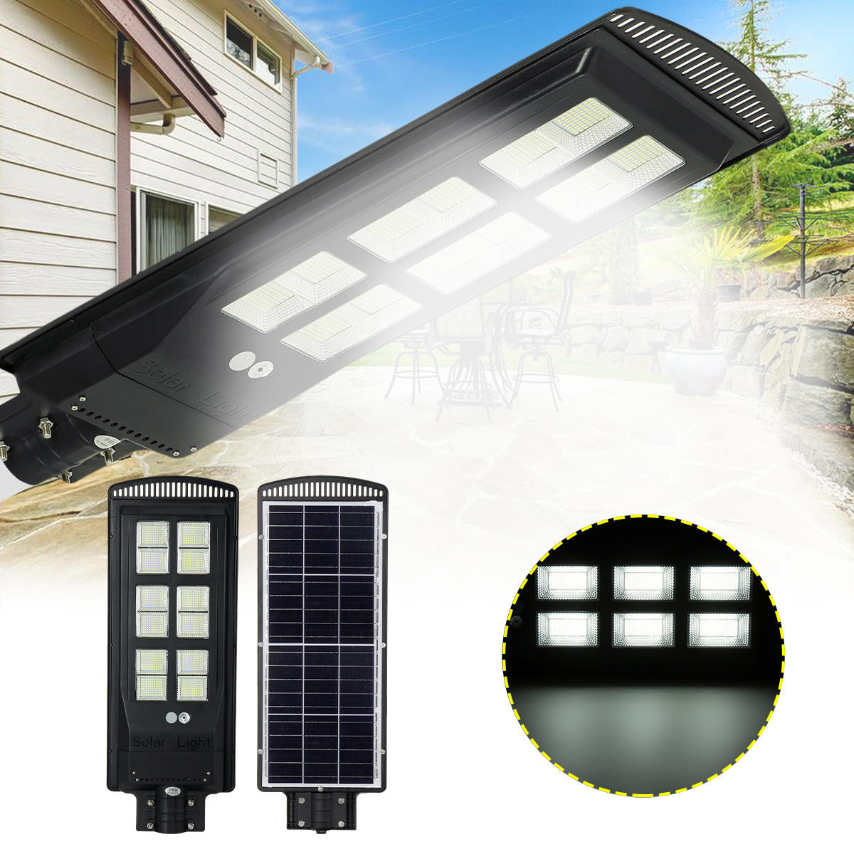 3800W 1152 LED Solar Street Light Motion Sensor Outdoor Garden Wall Lamp+Remote