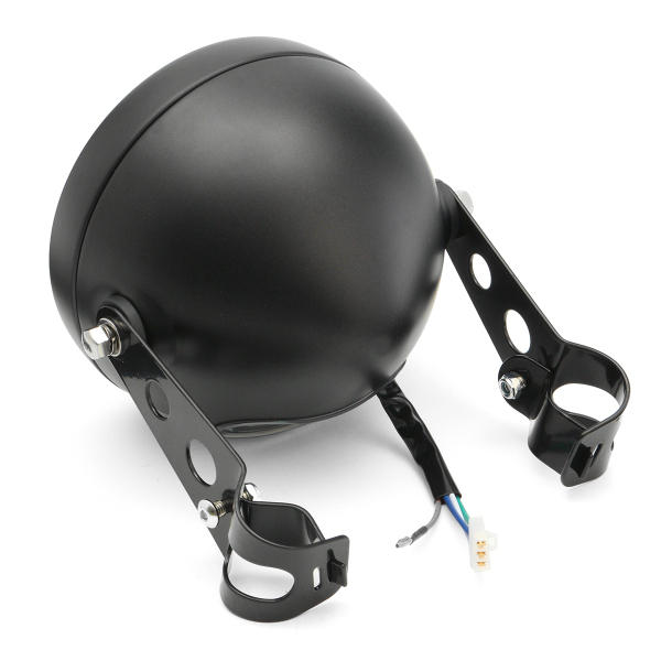 6.5 inch 12V Motorcycle Headlight Hi/lo Beam Matte Black Mount Bracket Cafe Racer For Honda