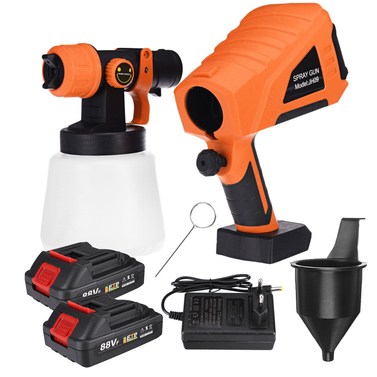 88VF 1000ML Electric Spray Guns Household Convenience Spray Paint With Li-ion Battery Regulation High Power Sprayer