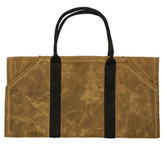 khaki Firewood Carrier Log Carrier Wood Carrying Tool Bag for Fireplace Waxed Canvas