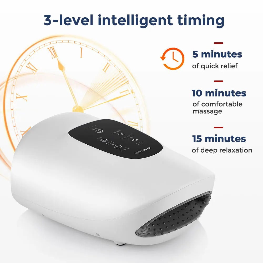 Air Compression Palm Acupoint Massager - 3 Modes, 5 Intensities, Hot Compress, Touch Screen, Hand Spa Relaxation Device